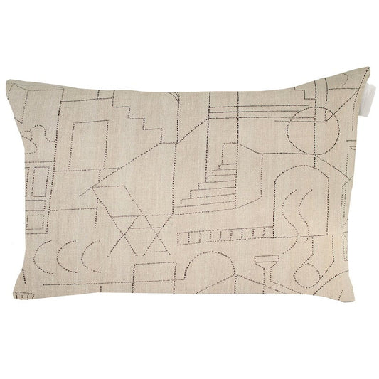 Unien talo cushion cover by Saana ja Olli #40 x 60 cm, beige - black #