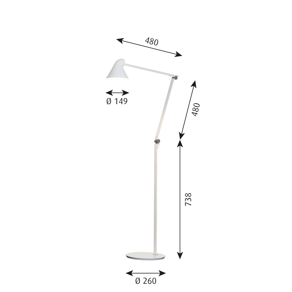 NJP Floor Lamp by Louis Poulsen #White