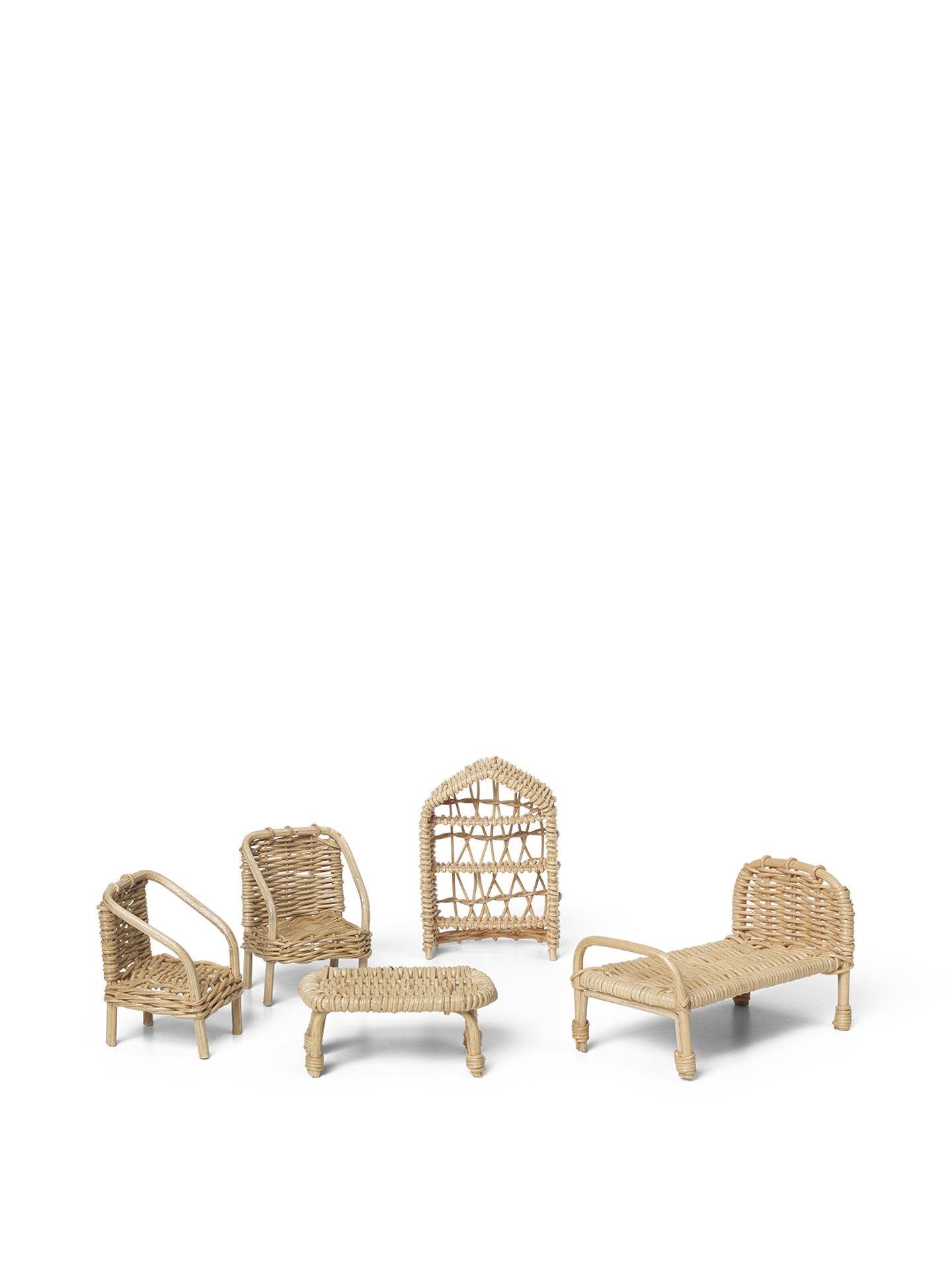 Rattan Dollhouse Furniture - Set of 5 by Ferm Living