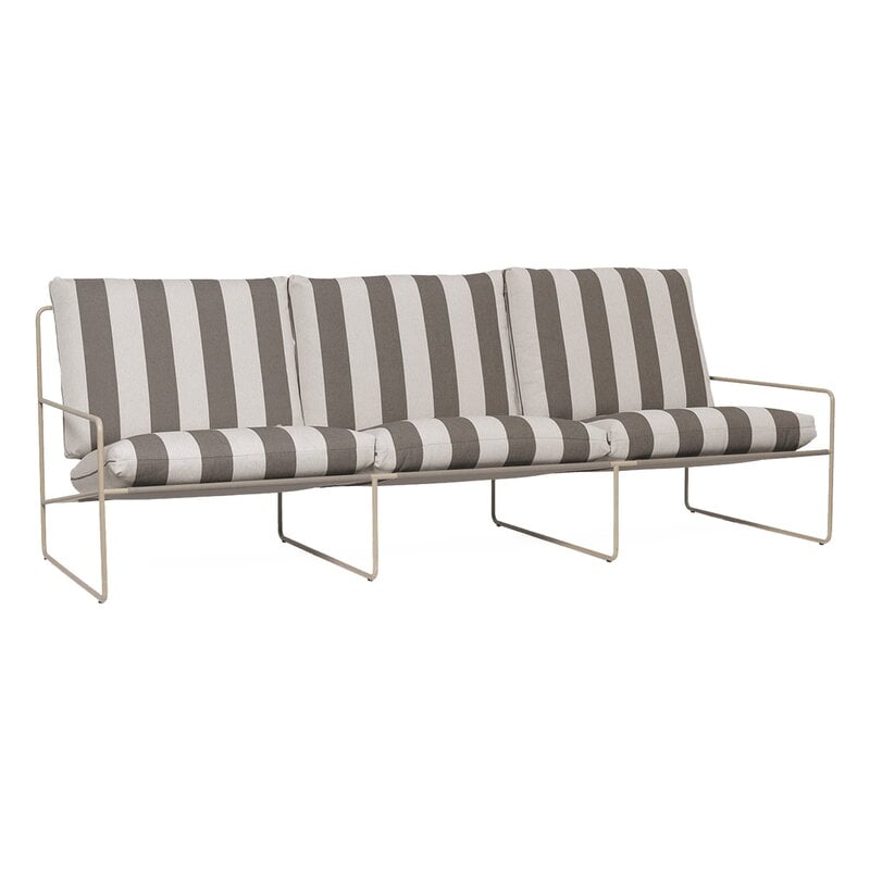 Desert 3-seater sofa by ferm LIVING #cashmere - chocolate Stripe #