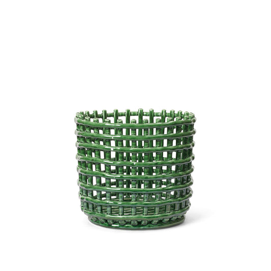 Ceramic Basket Large by Ferm Living #Emerald Green