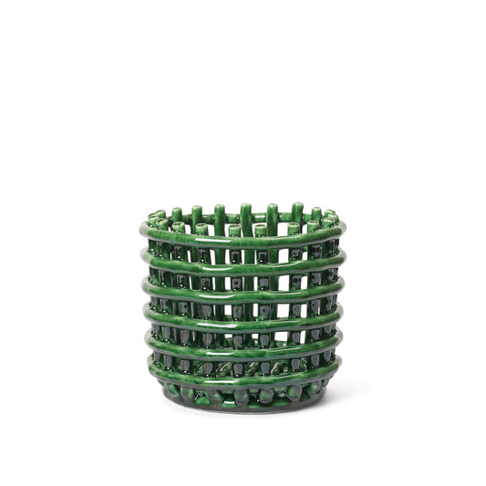 Ceramic Basket Small by Ferm Living #Emerald Green