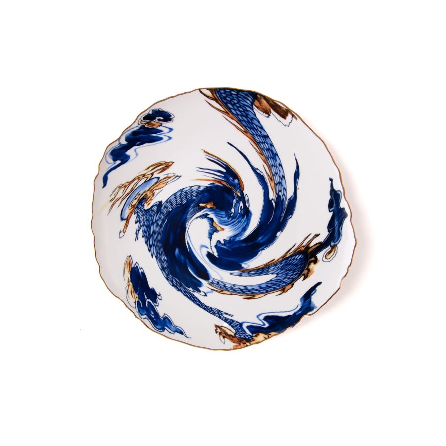 Porcelain Plate Classics on Acid Imari Dragon by Seletti