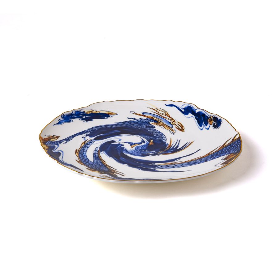 Porcelain Plate Classics on Acid Imari Dragon by Seletti