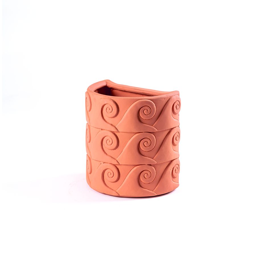 Terracotta Wall vase Magna Graecia Onde by Seletti