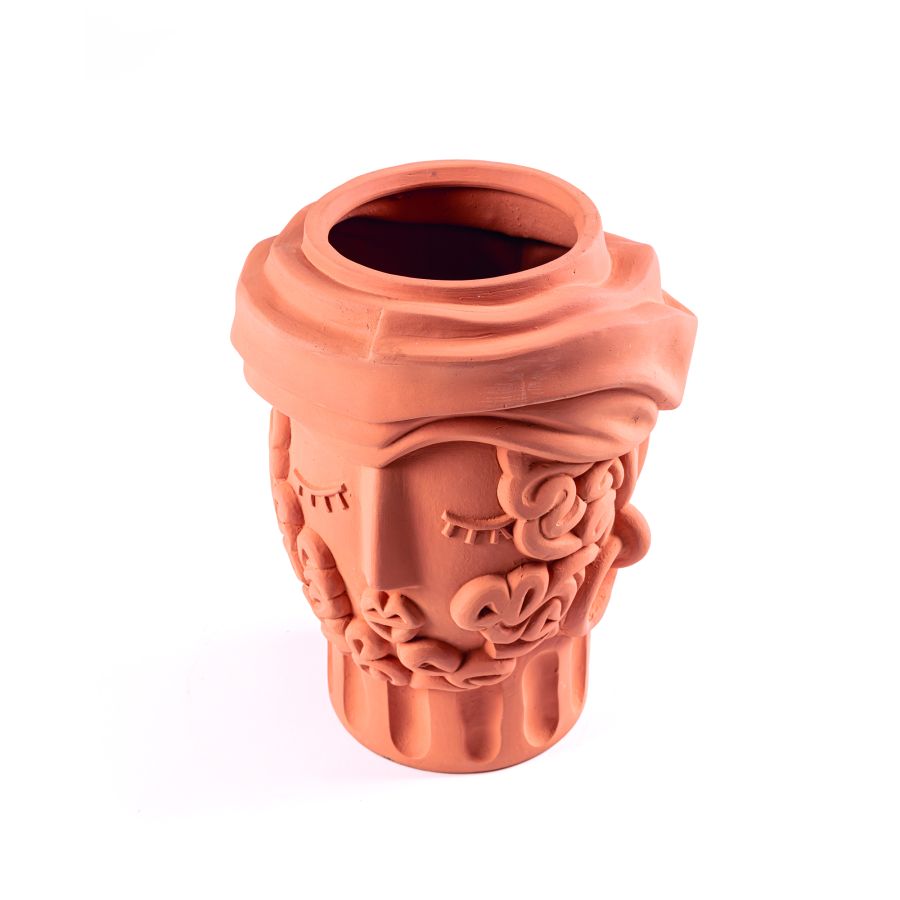 Terracotta Vase Magna Graecia Man by Seletti