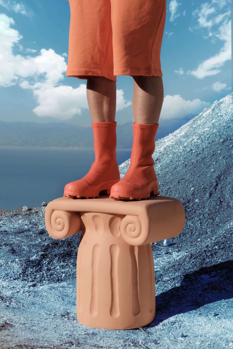 Terracotta Stool Magna Graecia Capitello by Seletti