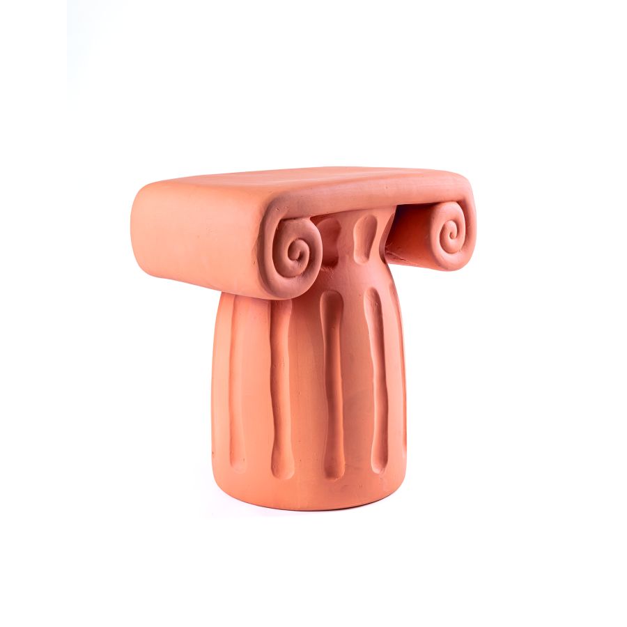 Terracotta Stool Magna Graecia Capitello by Seletti