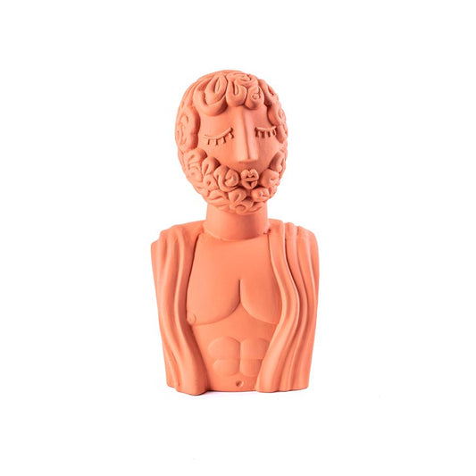 Terracotta Statue Magna Graecia Bust Man by Seletti