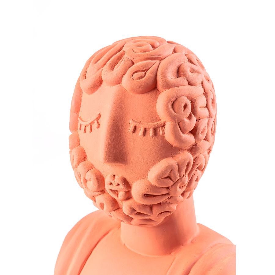 Terracotta Statue Magna Graecia Bust Man by Seletti