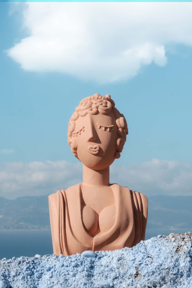 Terracotta Statue Magna Graecia Bust Poppea by Seletti