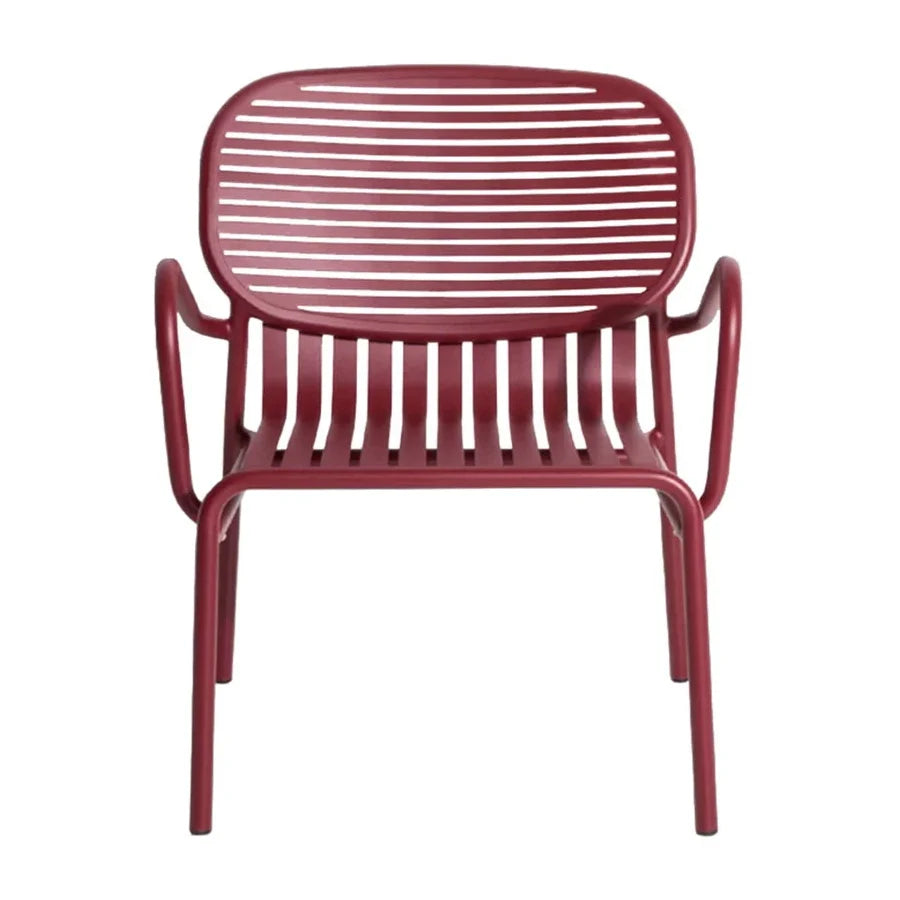 Week-End - Garden Powder Coated Aluminium Easy Chair With Armrests by Petite Friture #Burgundy