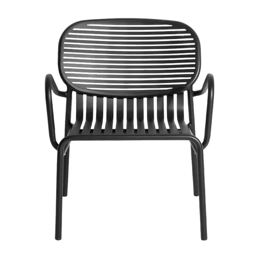 Week-End - Garden Powder Coated Aluminium Easy Chair With Armrests by Petite Friture #Black