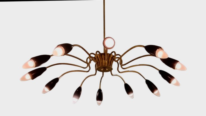 12-Arm Chandelier from Stilnovo, 1950s-LDW-1709141