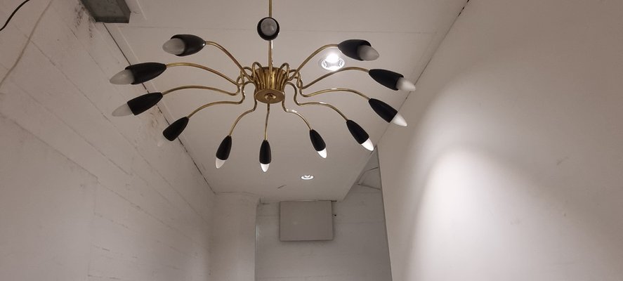 12-Arm Chandelier from Stilnovo, 1950s-LDW-1709141