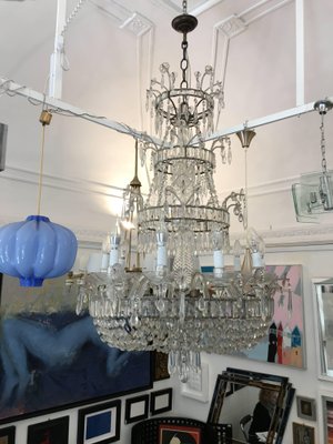 12-Light Crystal Crystal Chandelier, 1950s-YUW-837599