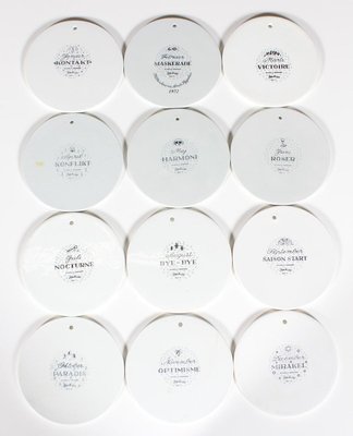 12-Month Wall Plaques by Bjørn Wiinblad for Nymølle Keramiske Fabrik, Denmark, 1970s, Set of 12-HJB-715789