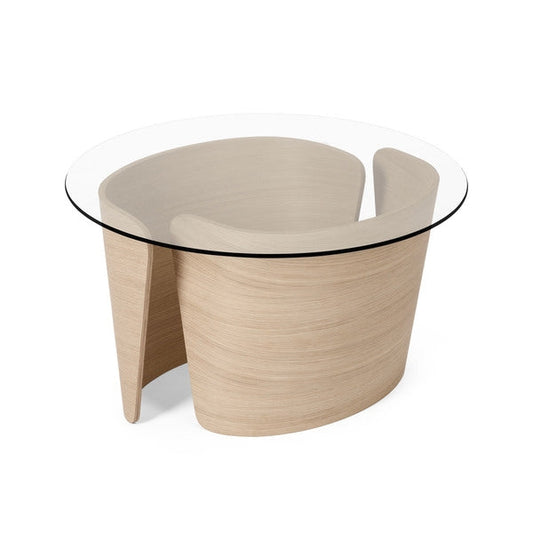 No 7 Lounge Coffee Table Ø70 by Sibast Furniture #White Oiled Oak/Glass