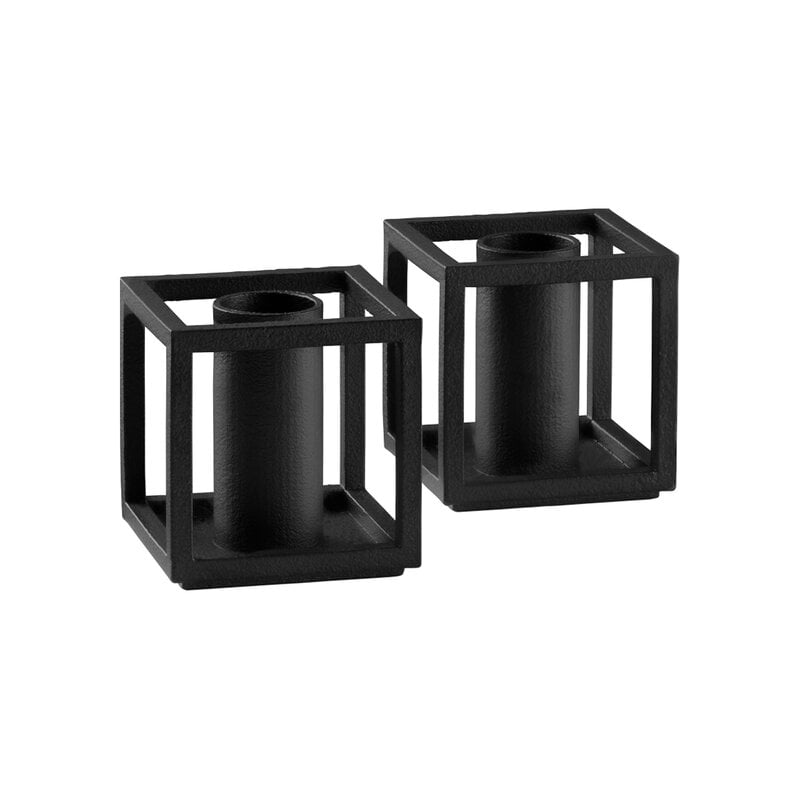 Kubus Micro candleholder by Audo Copenhagen #2 pcs, black #