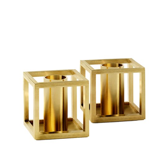 Cube Micro Candlestick 2 Pcs. by Audo #Gold Plated