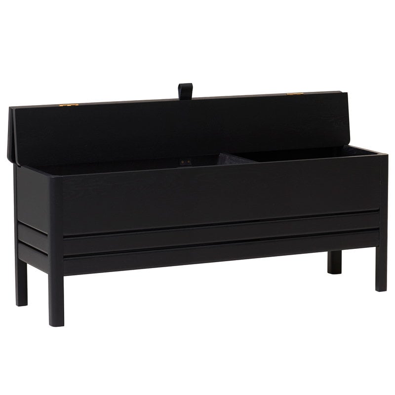 A Line storage bench by Form & Refine #111 cm, black stained oak #