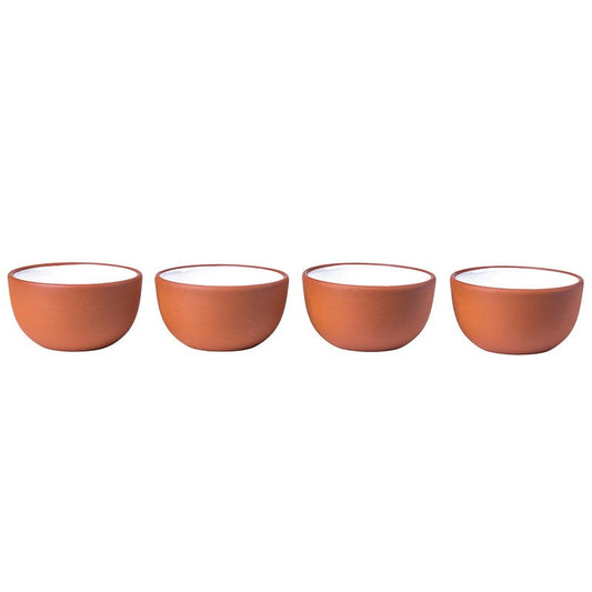 Earth dip bowl by Vaidava Ceramics #set of 4, white #