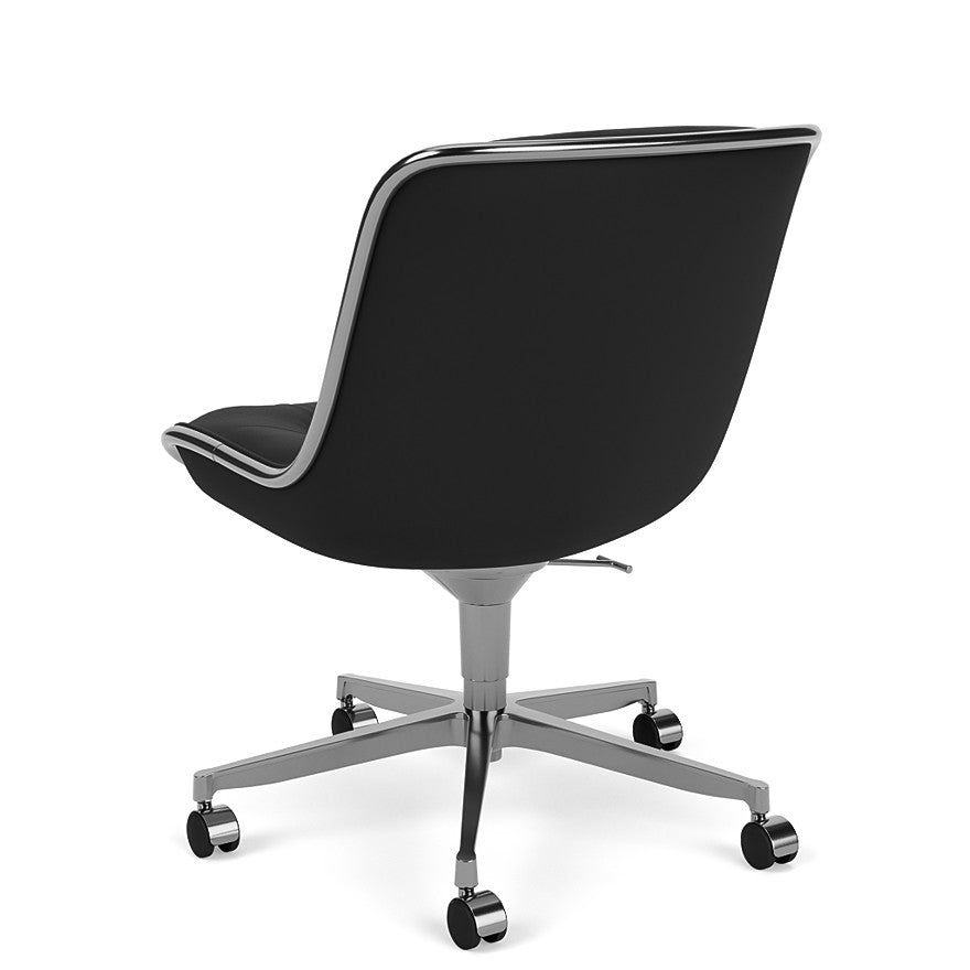 POLLOCK - Leather office chair with 5-Spoke base