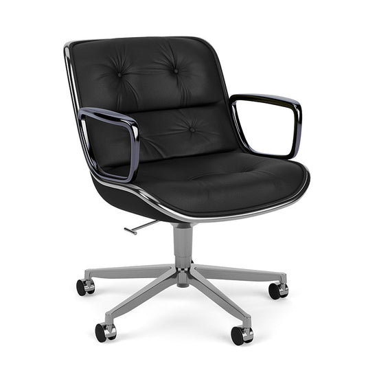 POLLOCK - Leather office armchair with 5-Spoke base