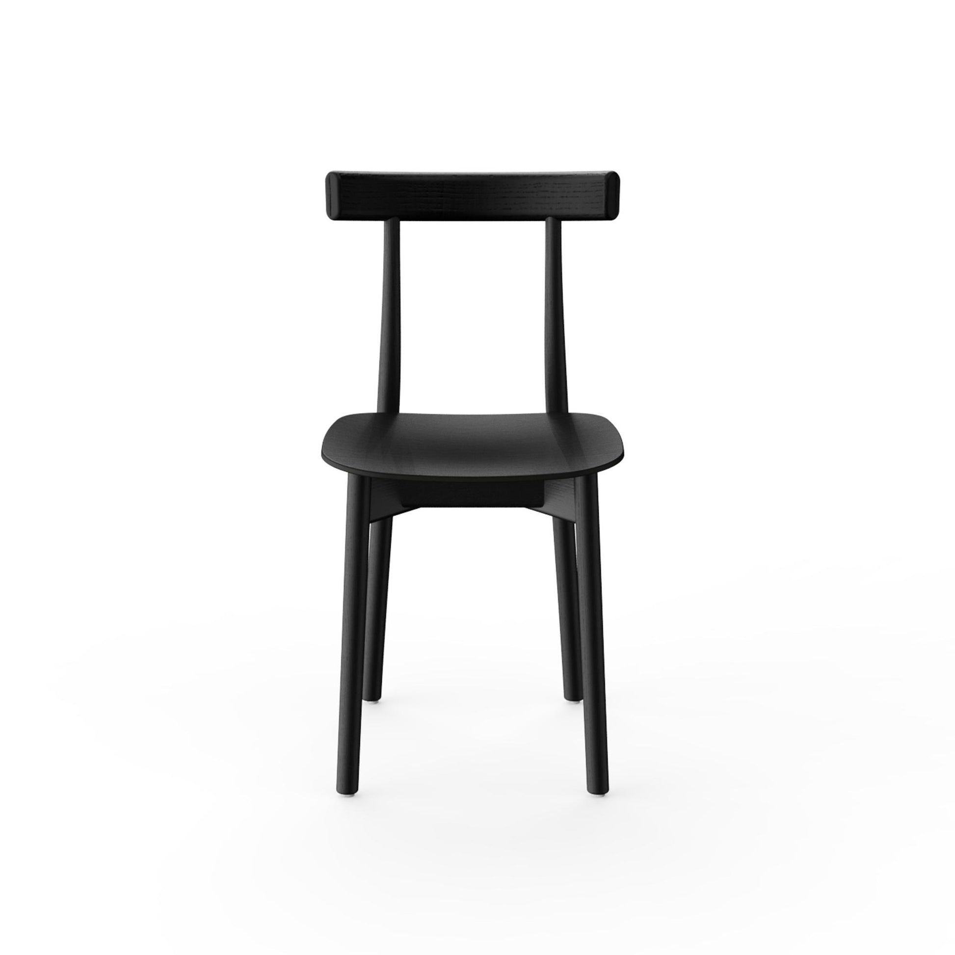 Skinny Wooden Dining Chair by NINE #Black/ Ash