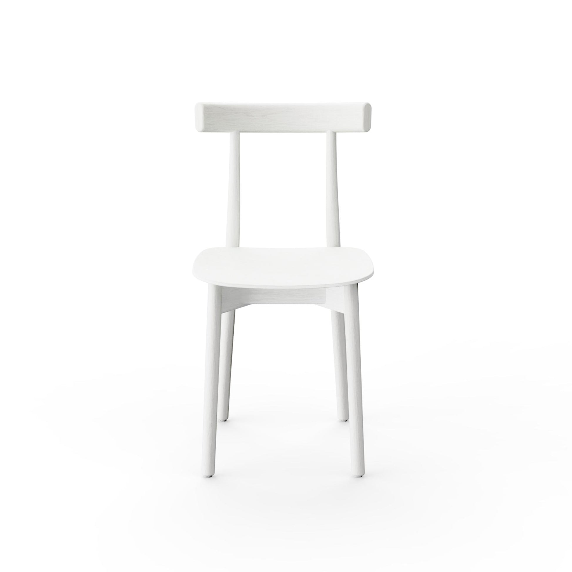 Skinny Wooden Dining Chair by NINE #White/ Ash