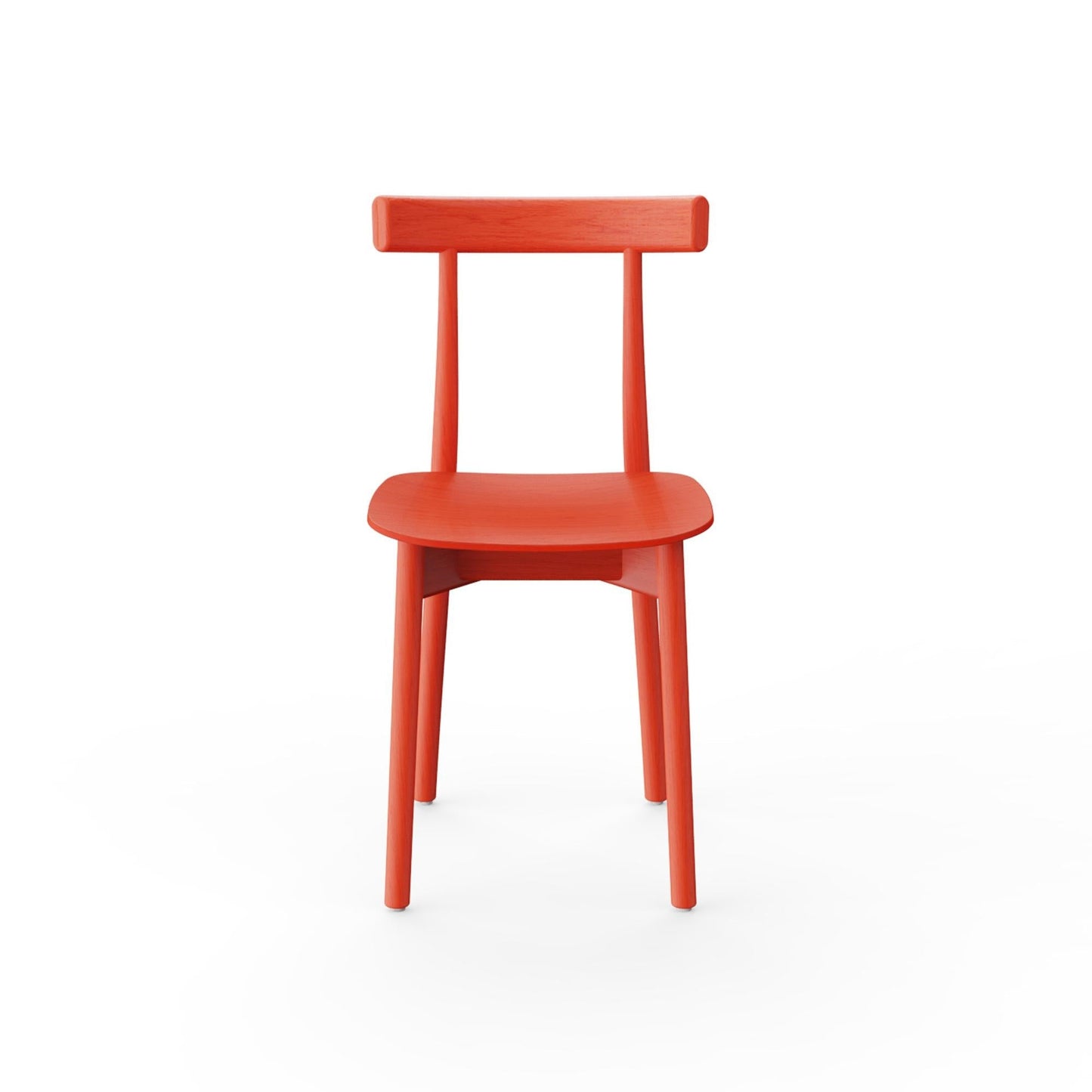 Skinny Wooden Dining Chair by NINE #Red/ Ash