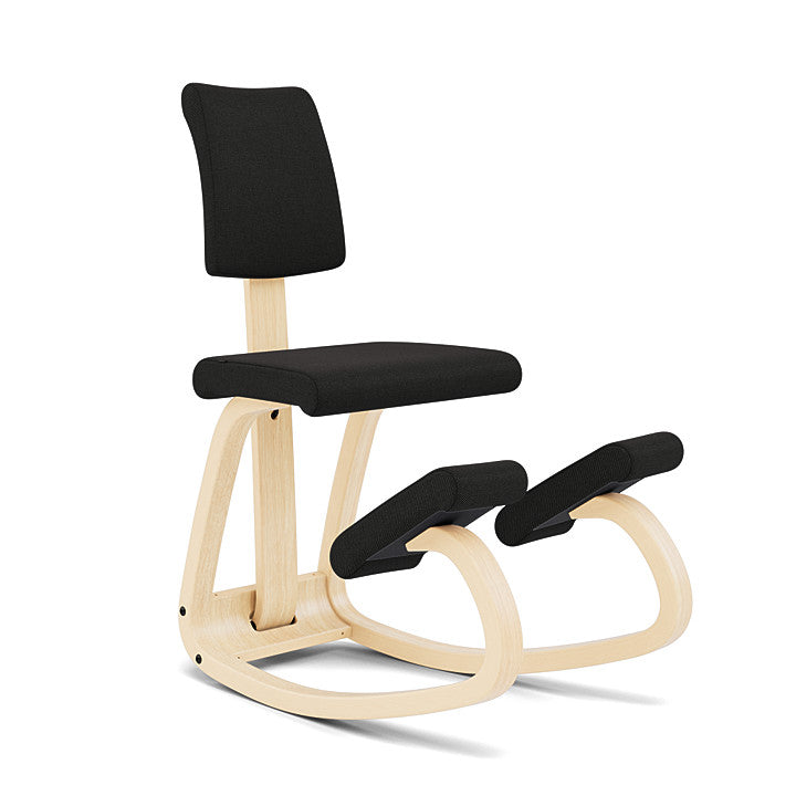 Variable™ Plus - Rocking ergonomic chair in wood and fabric (Base - Natural Lacquered Ash) by Varier Furniture