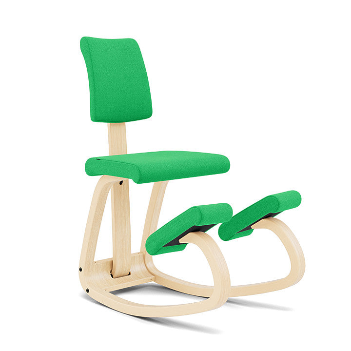 Variable™ Plus - Rocking ergonomic chair in wood and fabric (Base - Natural Lacquered Ash) by Varier Furniture