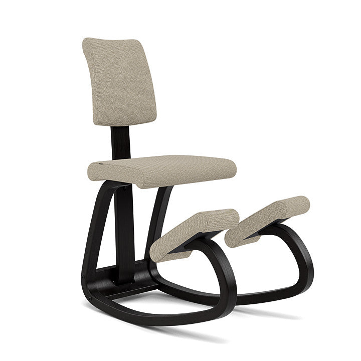 Variable™ Plus - Rocking ergonomic chair in wood and fabric (Base - Black Lacquered Ash)