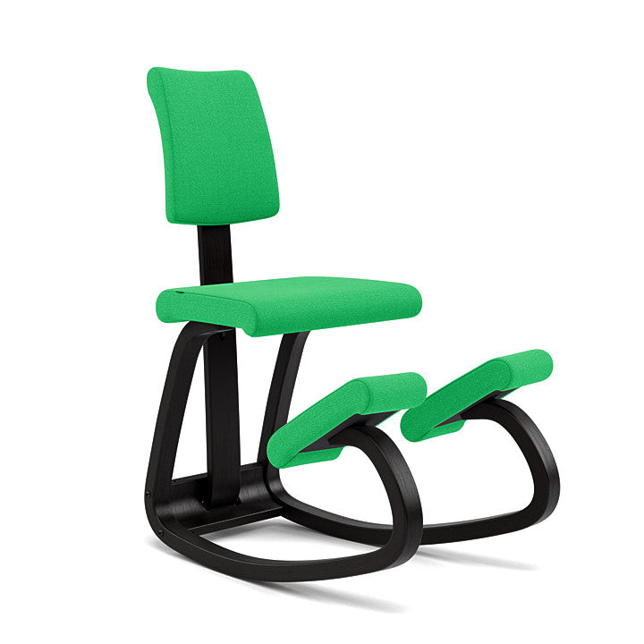 Variable™ Plus - Rocking ergonomic chair in wood and fabric (Base - Black Lacquered Ash)