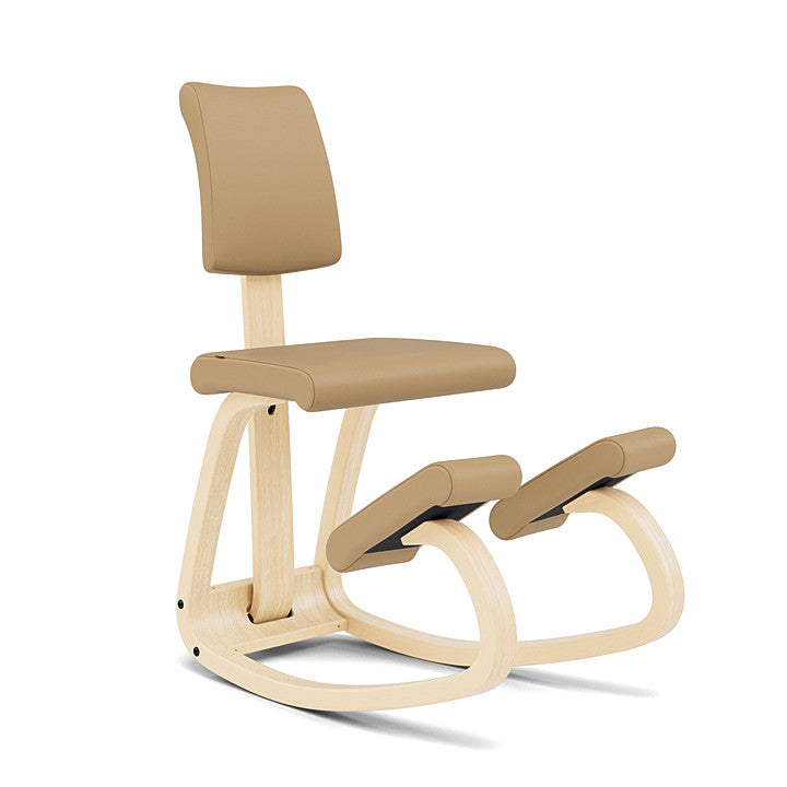 Variable™ Plus - Rocking ergonomic chair in wood and fabric (Base - Natural Lacquered Ash) by Varier Furniture