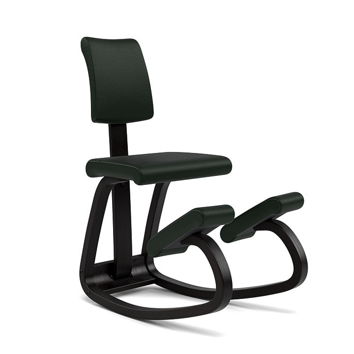 Variable™ Plus - Rocking ergonomic chair in wood and fabric (Base - Black Lacquered Ash)