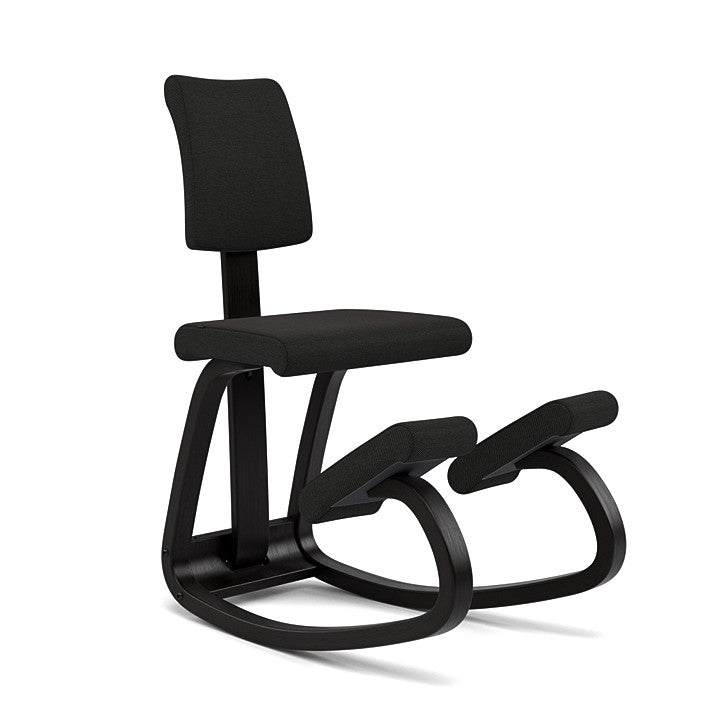 Variable™ Plus - Rocking ergonomic chair in wood and fabric (Base - Black Lacquered Ash)