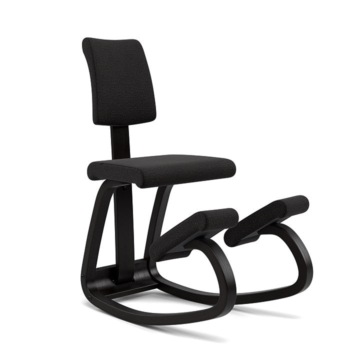 Variable™ Plus - Rocking ergonomic chair in wood and fabric (Base - Black Lacquered Ash)