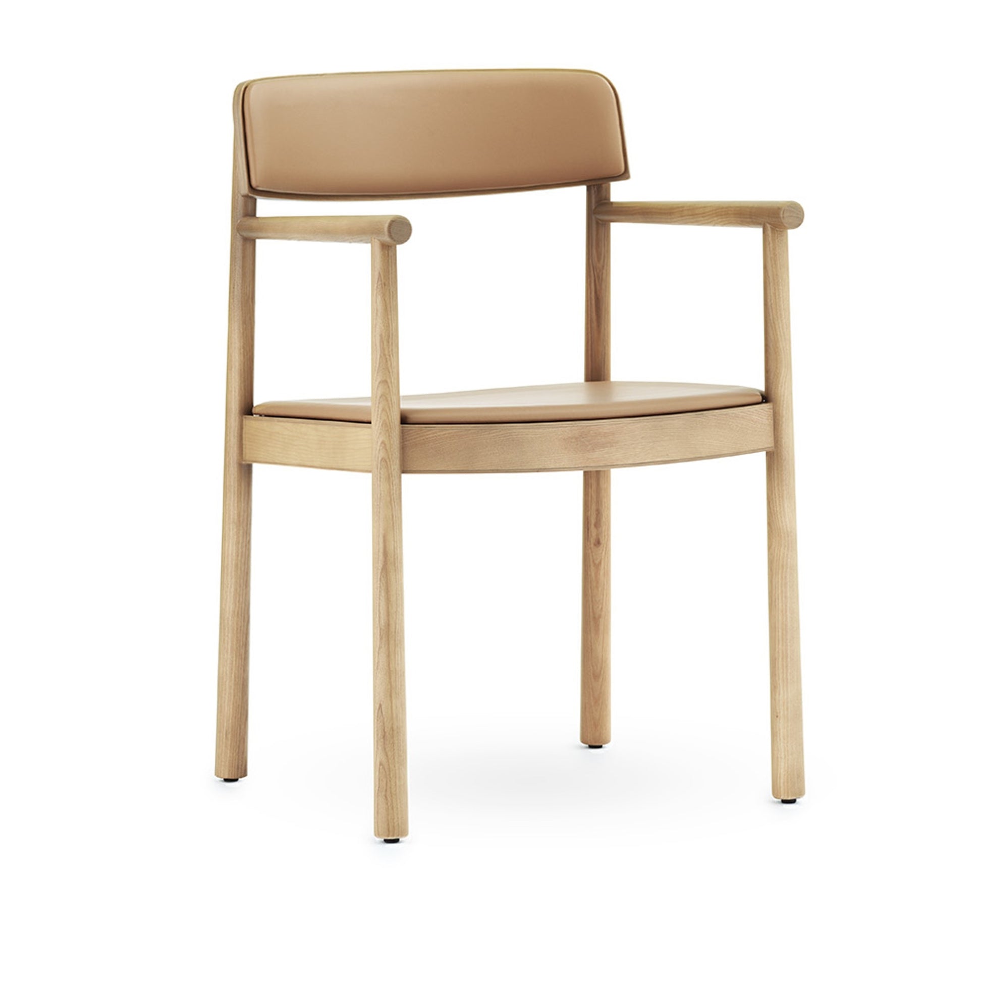 Timb Dining Chair w. Armrests by Normann Copenhagen #Leather Upholstered Tan/Camel