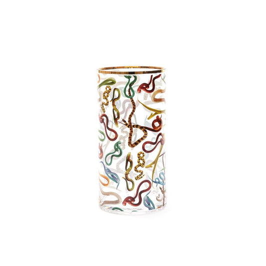 medium Cylindrical Glass Vase Snakes by Seletti