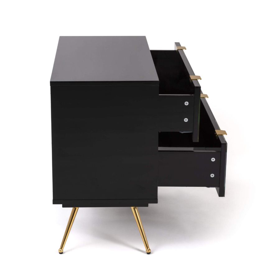 MDF and Glass Chest of drawers Trumpets Chest of Two Drawers by Seletti