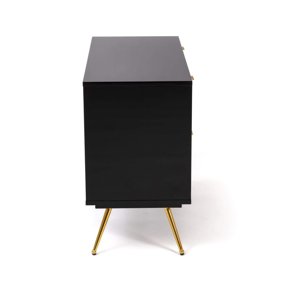 MDF and Glass Chest of drawers Lipstick Chest of Two Drawers by Seletti