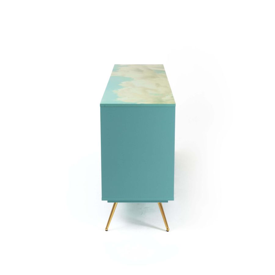 MDF and Glass Cabinet with sliding door Sea Girl by Seletti