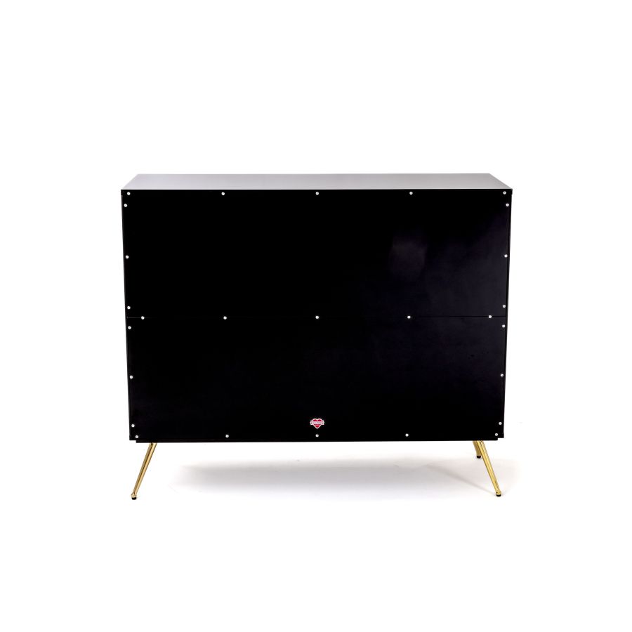 MDF and Glass Chest of drawers Lipstick Chest of Three Drawers by Seletti