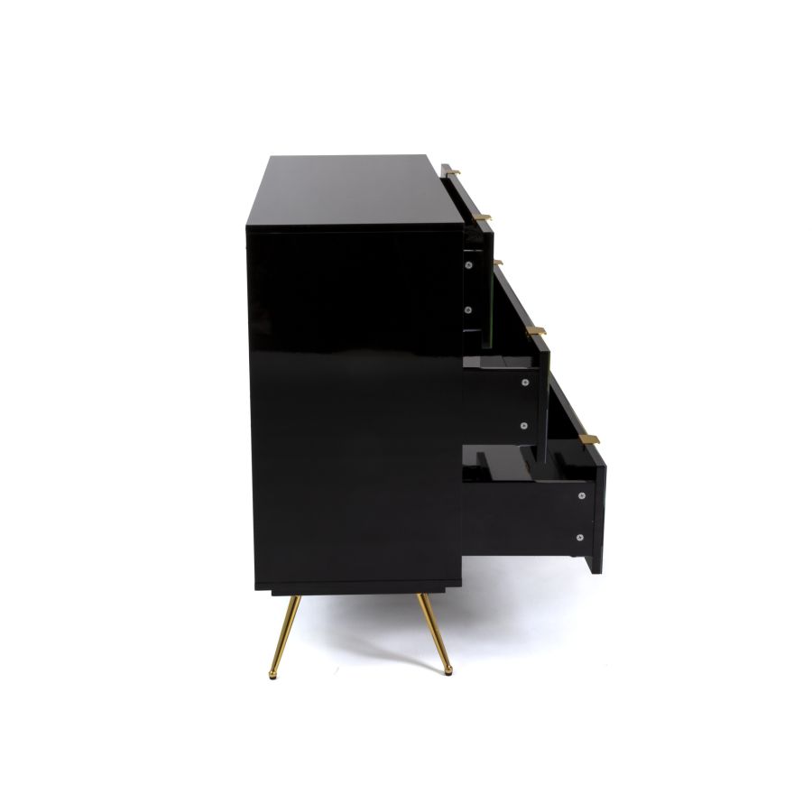 MDF and Glass Chest of drawers Lipstick Chest of Three Drawers by Seletti