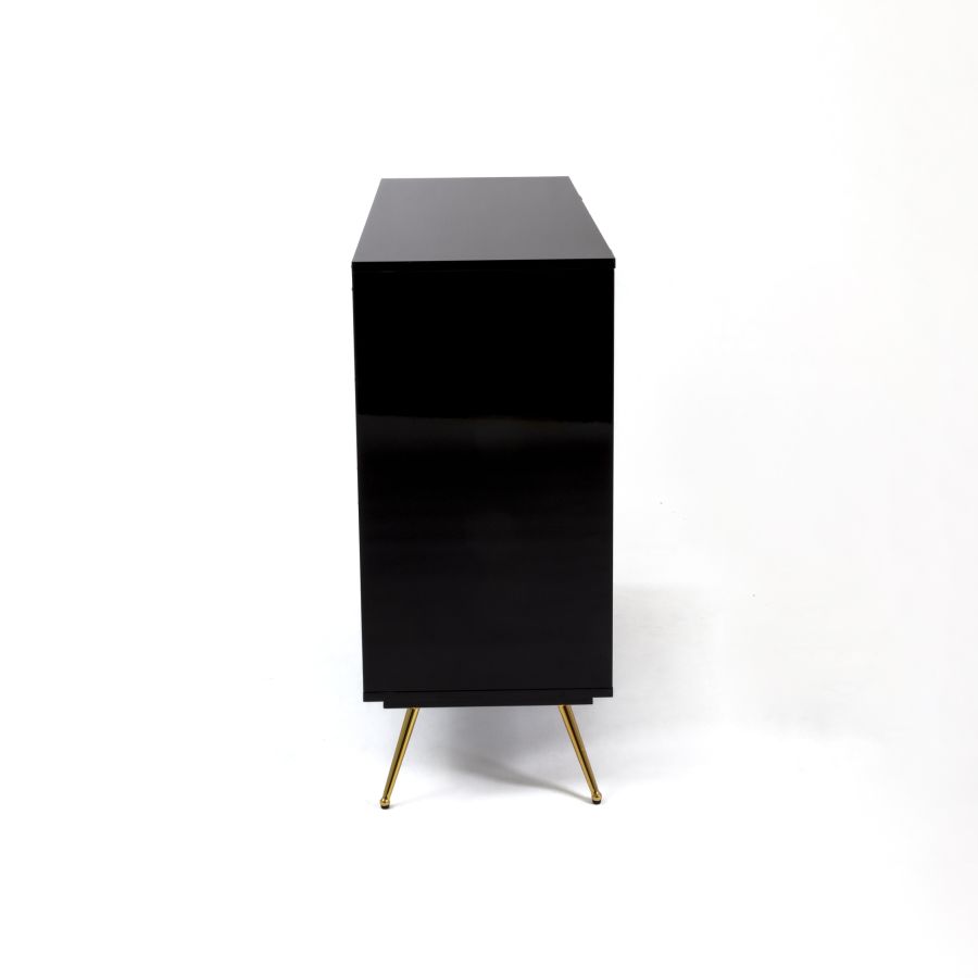 MDF and Glass Chest of drawers Lipstick Chest of Three Drawers by Seletti