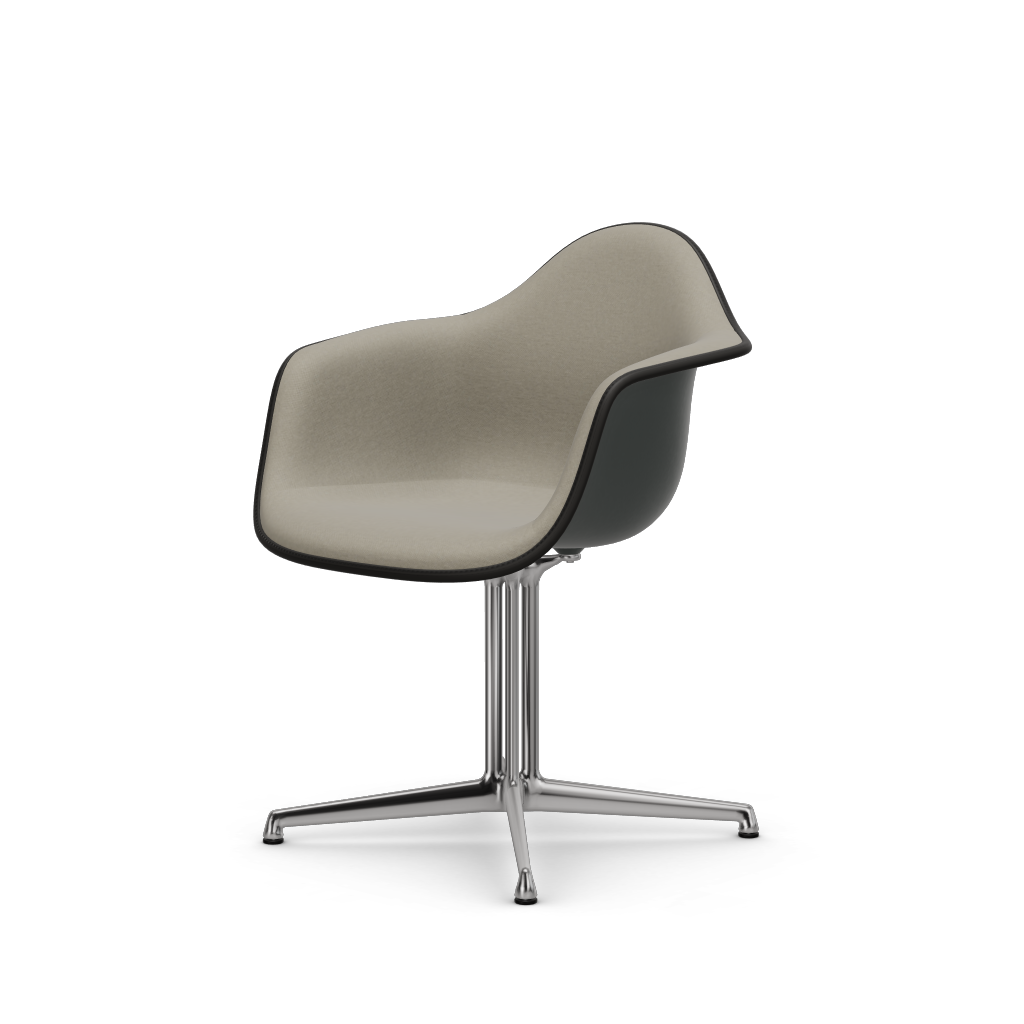 EAMES Plastic Armchair Dal (with Full Upholstery) (Color of Seat Shell -Granite Grey) (request info)