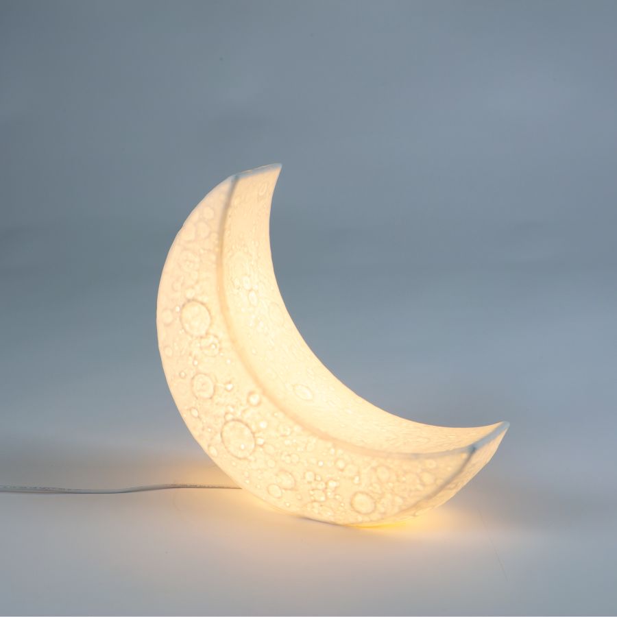 Porcelain Table Lamp My Tiny Moon Lamp by Seletti