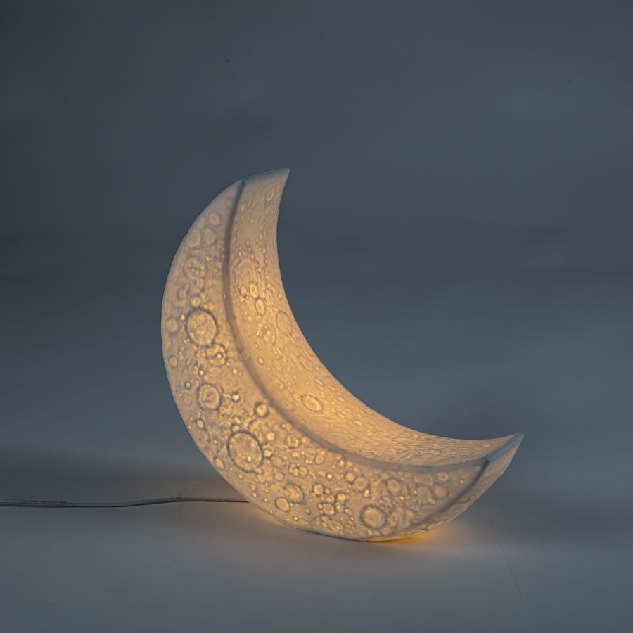 Porcelain Table Lamp My Tiny Moon Lamp by Seletti